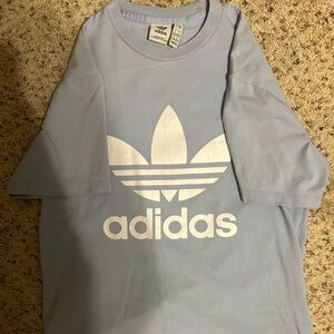 Adidas Light Blue Tee with White Trefoil